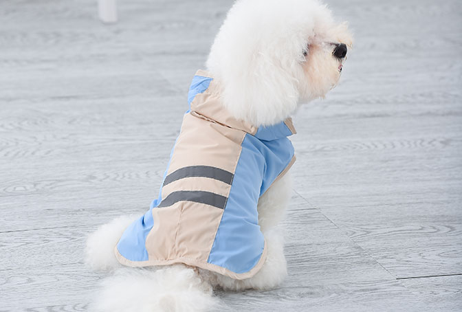GA20R3 Hooded dog raincoat for small to large dogs reflective stripe